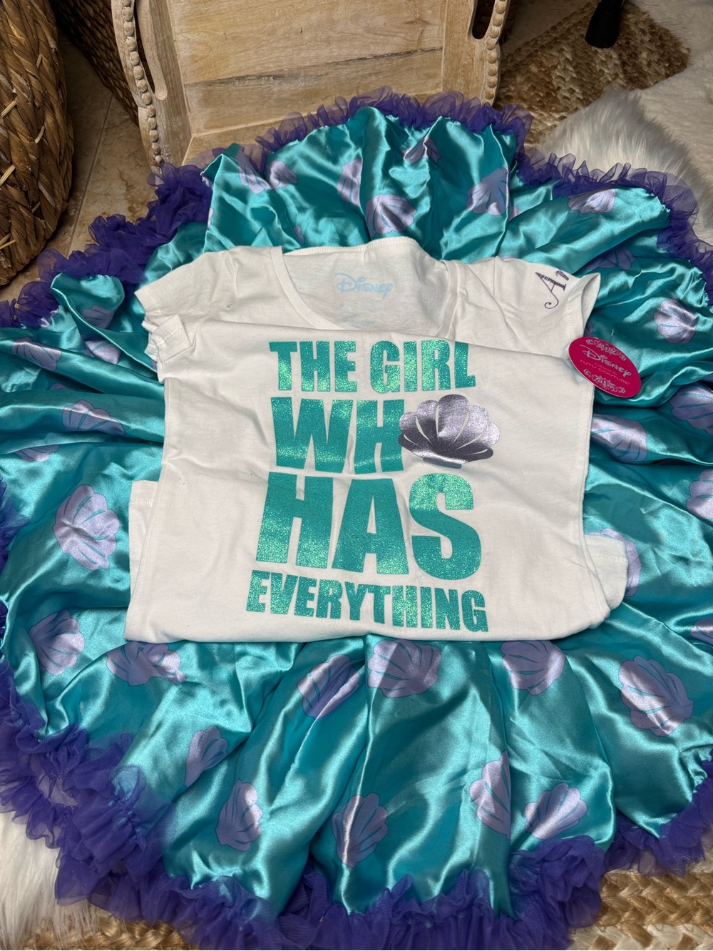 Disney tutu couture Ariel Matching tee & Tutu Set